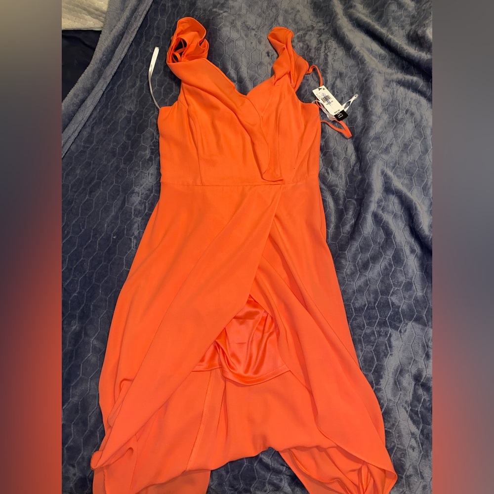 Orange floral dress never used bnwt